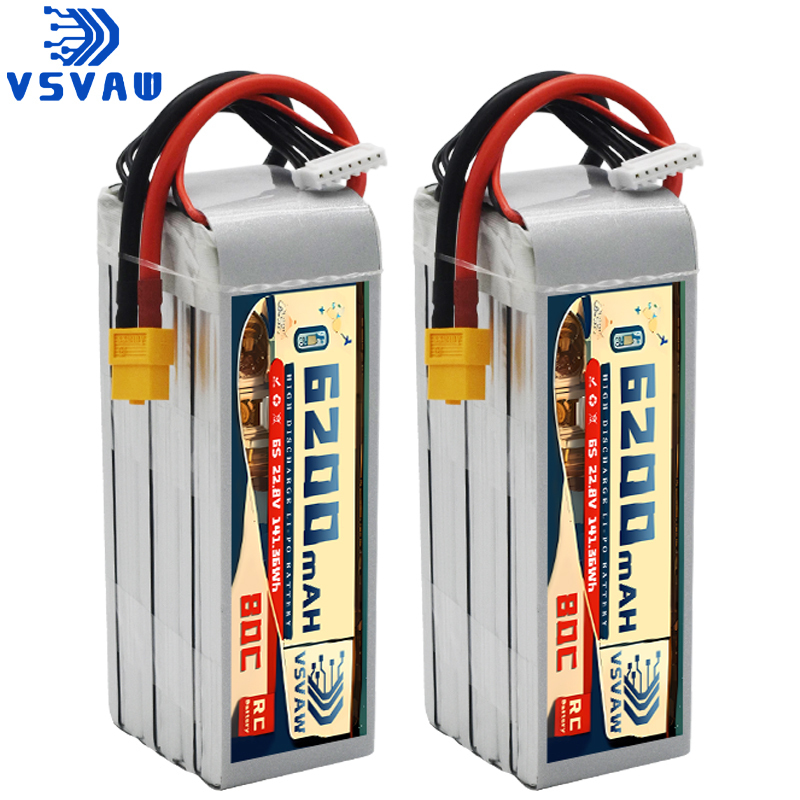 6S Lipo Battery 22.2V 5000Mah - 업그레이드된 VSVAW 6S 22.8V 80C/160C 6200mAh